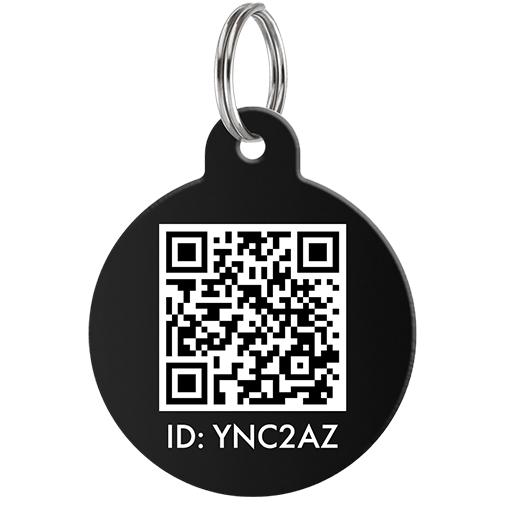 Black Round Anodized QR Tag Back