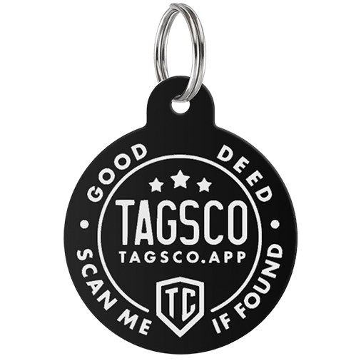 Black Round Anodized QR Tag